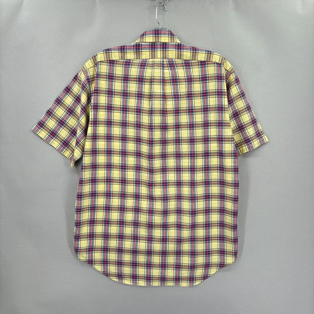 Polo Ralph Lauren Shirt Mens Medium Yellow Red Plaid Button Down‎ Tartan Blake